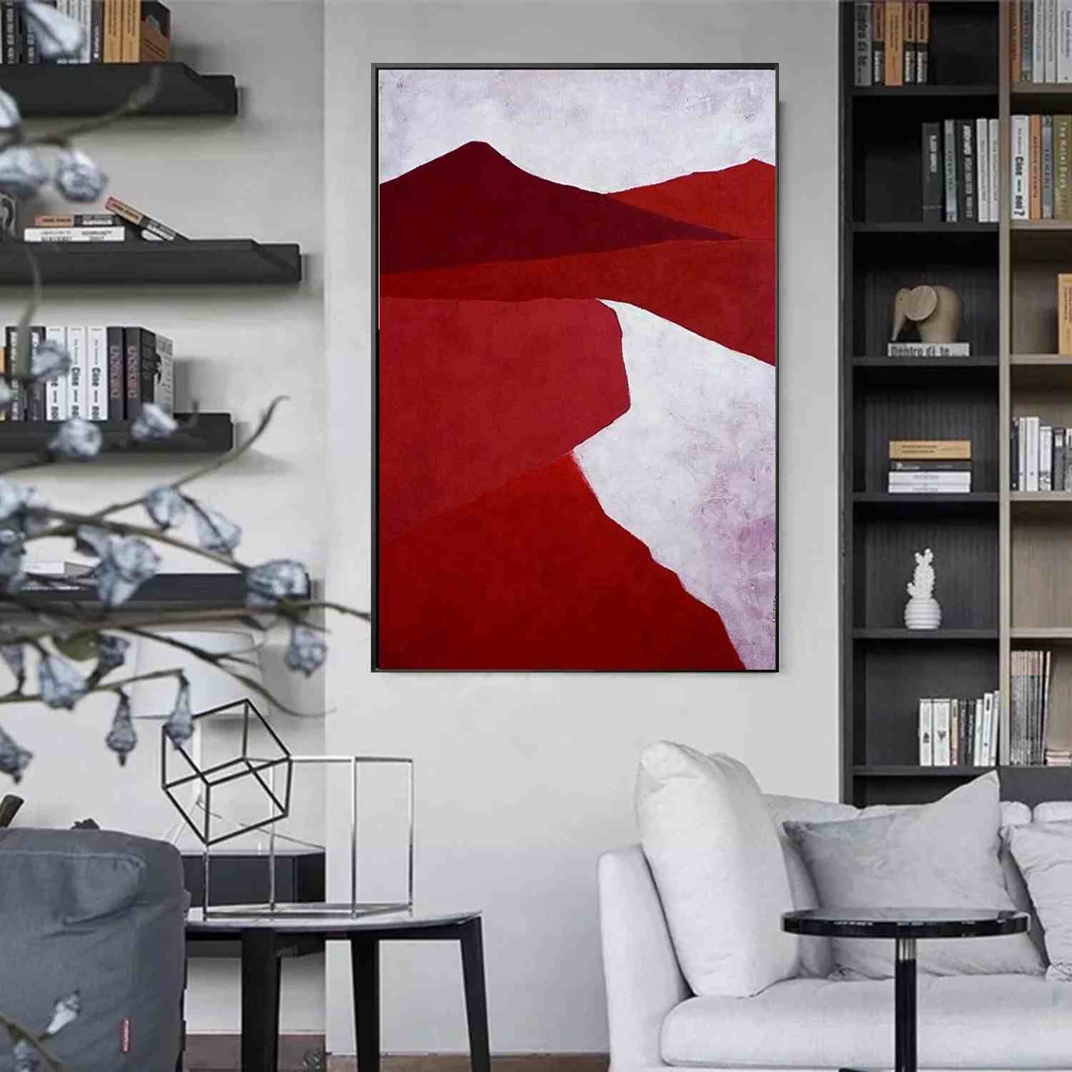 Painting Handmade Road Acrylic Mountain Landscape Abstract Canvas 2TUXD